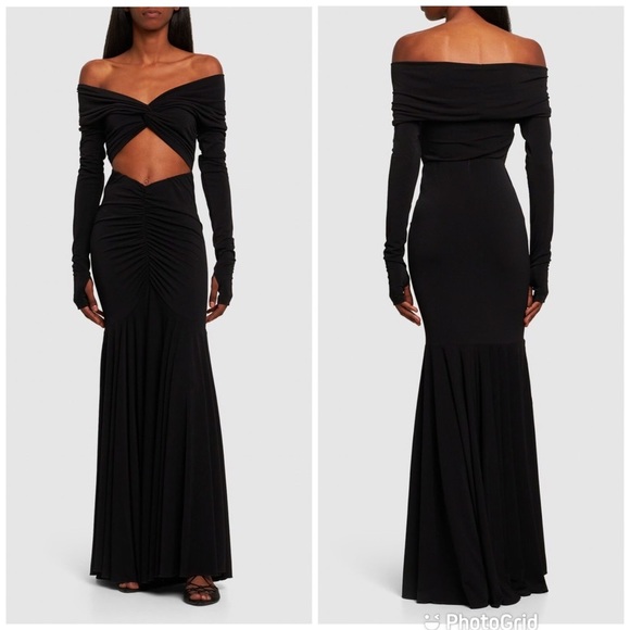 The ANDAMANE Natalia Cut-out Maxi Dress In Black - Picture 1 of 11